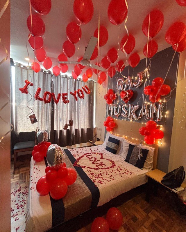 Love Theme Anniversary Room Decoration