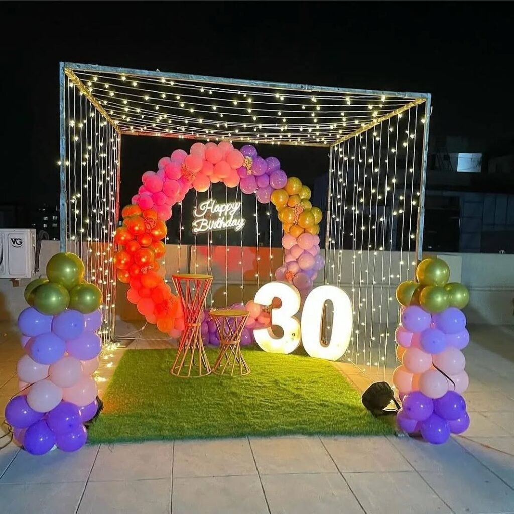 Terrace Birthday Theme Setup