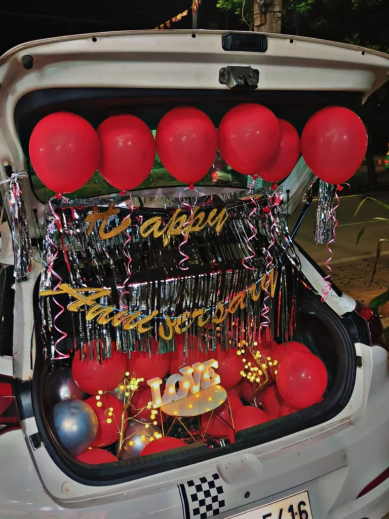 Surprise Anniversary Car Decoration