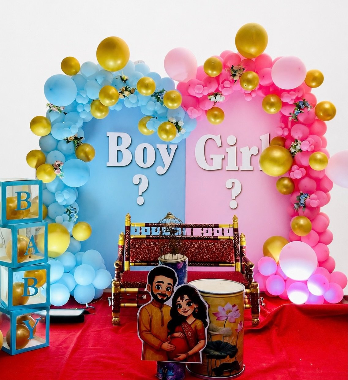He Or She Baby Shower Setup