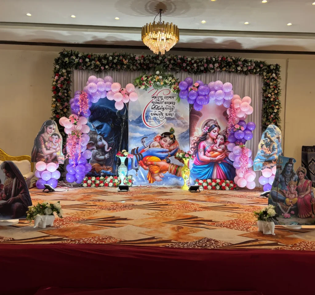 Shiv Parvati Theme Backdrop For Baby Shower